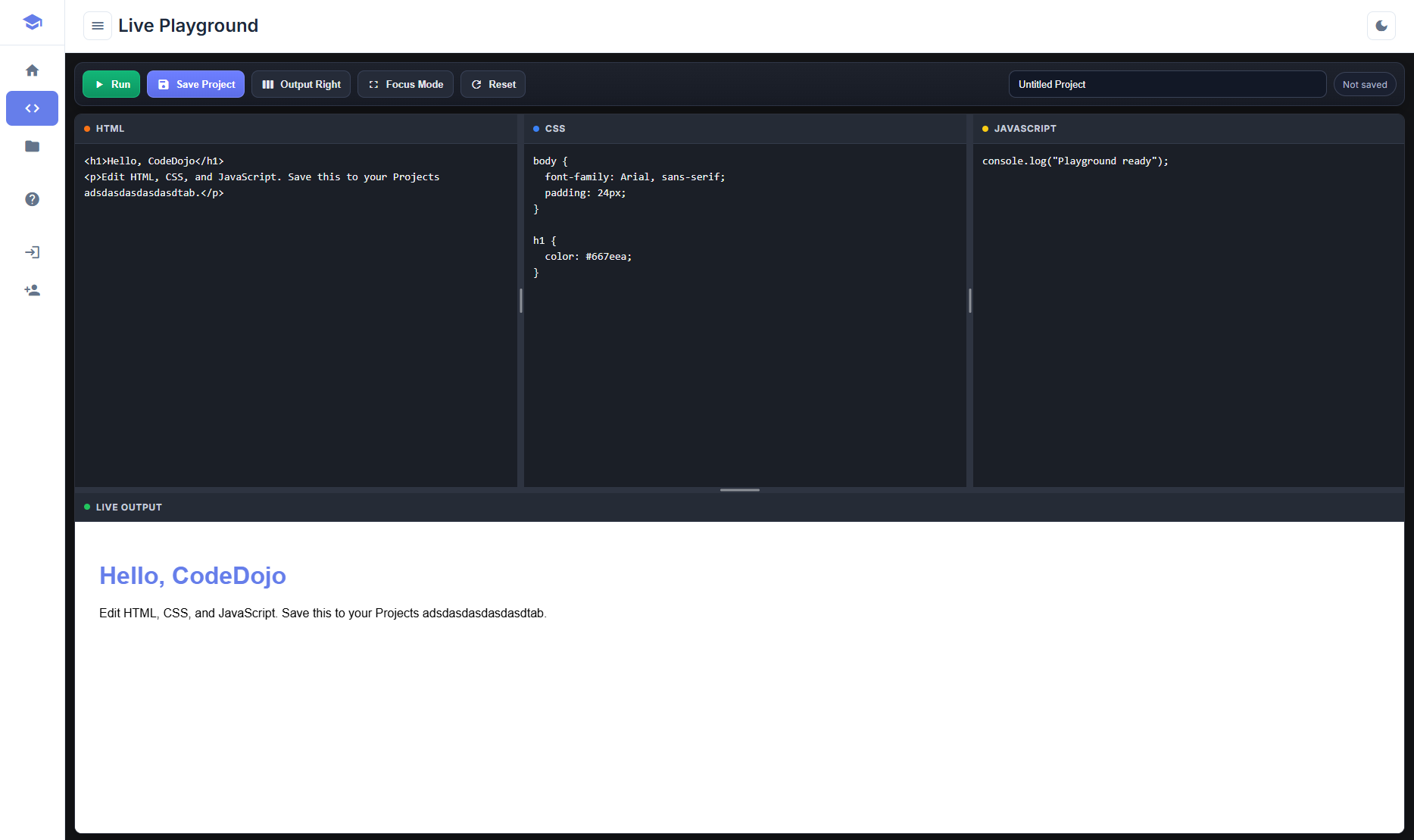 Codedojo learning platform preview